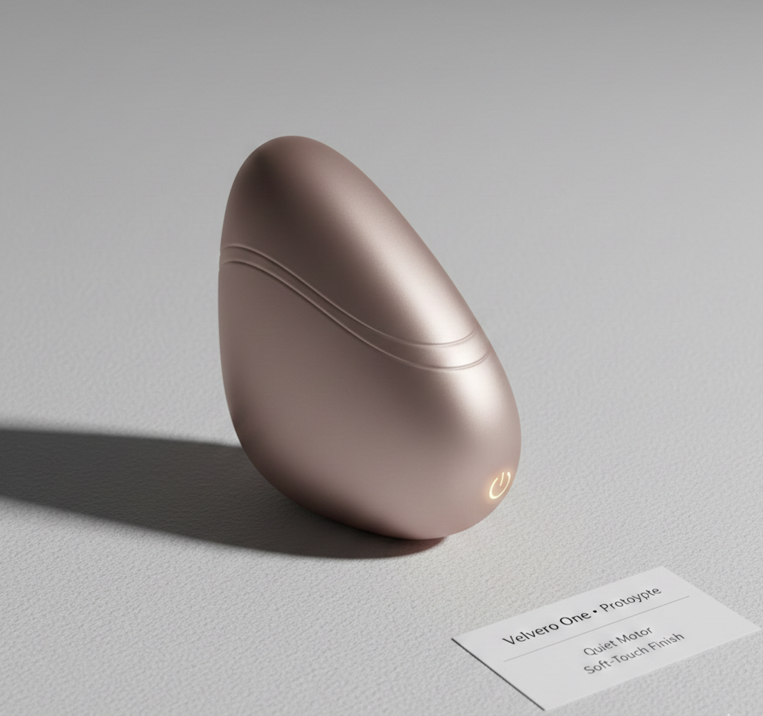 Velvero One quiet personal massager for women on a bedside table