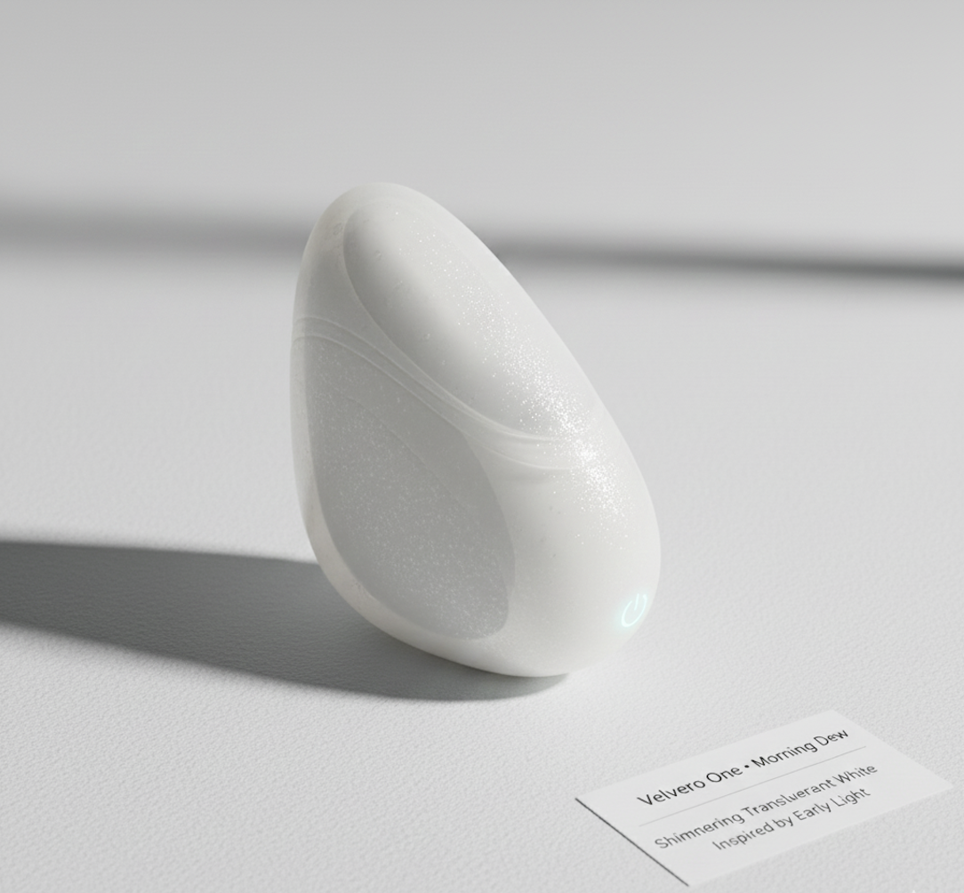 Velvero One in deep Obsidian color on a nightstand